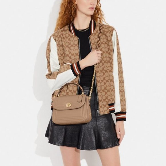 Coach Marlie Top Handle Satchel With Border Quilting - Picture 7 of 9